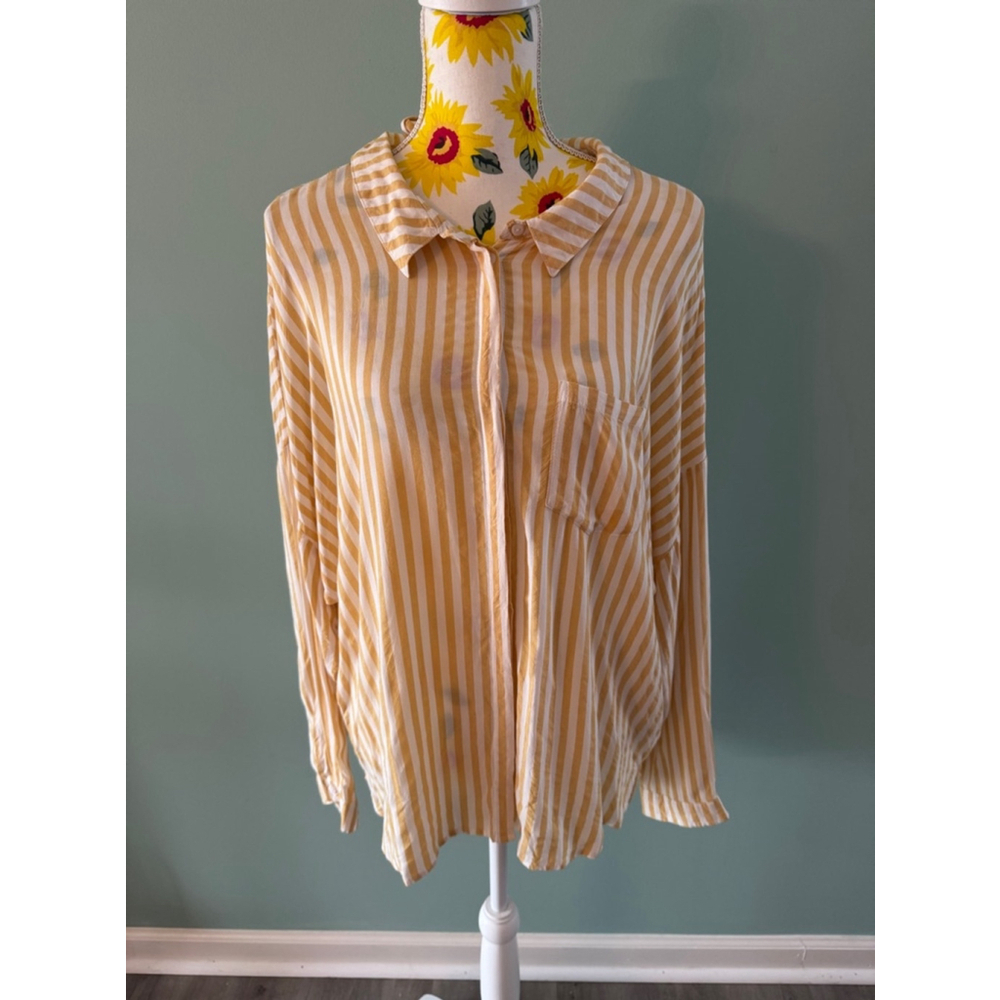 Women's Velvet Heart Shirt, XL, Yellow & White